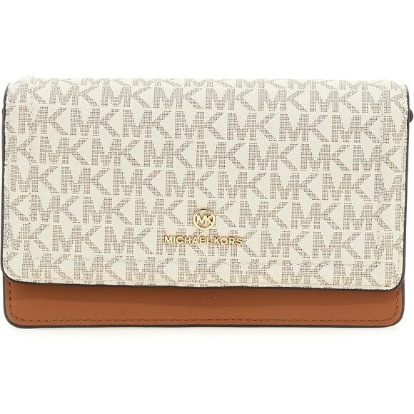 NWT Michael Kors Women Crossbody Bag-Leather- Vanilla/Acorn-OS - Picture 1 of 6